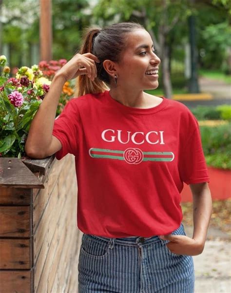 red gucci shirt women's|Gucci graphic tee.